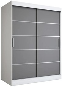 Szafa przesuwna biel + antracyt 150 cm - Bohosa 4X