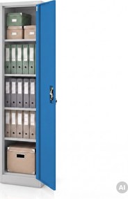 Szafa na akta kartotekowa na klucz szaro-niebieska, 450x1850x400 mm: ALEX