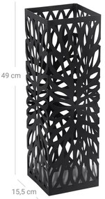 SongmicsHome Stojak na parasole FLORE, 15,5x15,5x49cm, czarna
