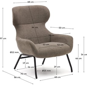 Brązowy fotel Belina – Kave Home