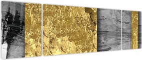 Obraz - Złote kwadraty N⁰2 (170x50 cm)