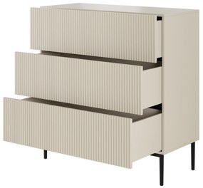 Komoda z szufladami Nicole 100 cm - kaszmir / czarne nóżki