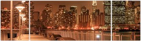 Obraz - Nocne miasto (170x50 cm)