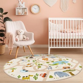 Dziecięcy dywan do zabawy odpowiedni do prania ø150 cm Savana Ride – Mila Home