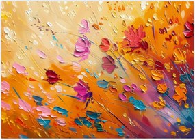 Obraz - Malowanie kolorowych kwiatów (70x50 cm)