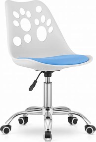 Krzesło obrotowe Valora PRINT ergonomiczne, biało-niebieskie do domu