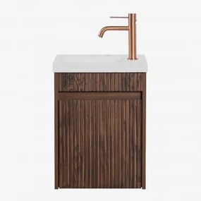 Zestaw Wiszących Mebli Łazienkowych Zintegrowany Z Umywalką Narek Ciemna Czerń & - Sklum