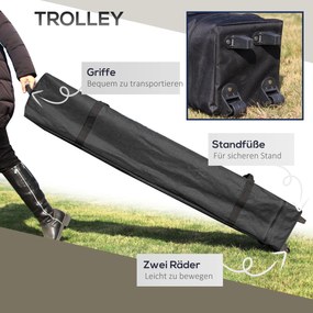 Outsunny Pawilon Składany 4x4x3m Ciemnoszary z Regulowaną Wysokością 4 Ścianki Siatkowe Wentylacyjny Dach Torba Szybki Montaż | Aosom PL