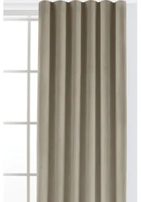 Beżowa aksamitna zasłona częściowo zaciemniająca (dimout) 530x300 cm Velto – Filumi