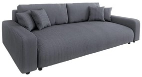 Ciemnoszara sztruksowa rozkładana sofa ze schowkiem 234 cm Sara – Ropez