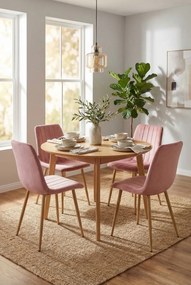 Zestaw różowych welurowych krzeseł 4 szt. C3-T07