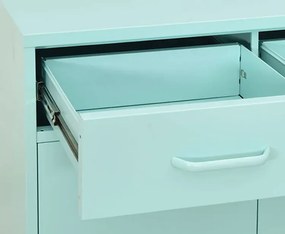 Miętowa stalowa szafka z 2 szufladami - Dova 3X