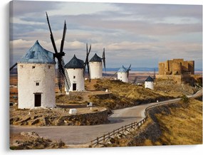 Obraz - Wiatraki Consuegra, Hiszpania (70x50 cm)