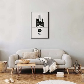 Plakat Best things in life 60x90 cm z ramą czarną z marginesem ARTGEIST B