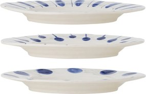 Białe/niebieskie kamionkowe talerze zestaw 3 szt. ø 28 cm Linora – Bloomingville