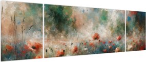 Obraz – Abstrakcja pola z makami (170x50 cm)