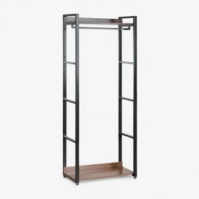 Wieszak Na Ubrania Z Stali I Mdf Ariaster Czarna - Sklum