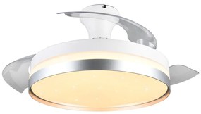 Biała/w kolorze srebra lampa sufitowa LED Lindberg – Trio