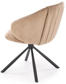 Krzesło tapicerowane K533 cappuccino/czarne obracane HALMAR
