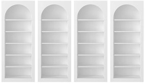 Zestaw 4 biblioteczek z 6 wnękami - Biały - CYMORA