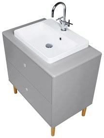 Szara wisząca szafka pod umywalkę 80x62 cm Color Bath – Tom Tailor