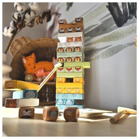 Tooky toy gra zręcznościowa "chwiejąca się wieża"  zwierzęta 82 el.