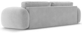 Jasnoszara aksamitna rozkładana/ze schowkiem sofa 262 cm Tonale – Cosmopolitan Design