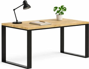 Drewniane loftowe biurko z metalowym stelażem 150x80 S4-W80