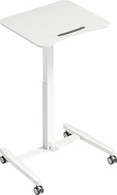 HOMCOM Regulowane Biurko Stojące, Mobilne Biurko z Regulowanym Blatem, Blokada Bezpieczeństwa, Kółka, Białe | Aosom PL