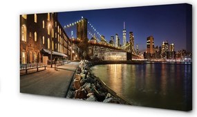 Fotoobraz na płótnie Nocne Odbicia w Rzece