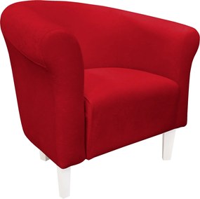 Fotel Milo tkanina Mikrofaza stylowy fotel do salonu i sypialni : Kolor nogi - Biała, Kolor tkaniny - 8 MIKROFAZA, Wysokość nogi - 15 cm