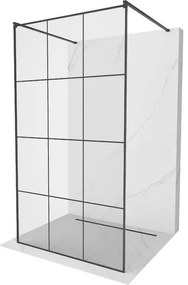 Mexen Kioto ścianka prysznicowa wolnostojąca 100 x 200 cm, czarna kratka 8 mm, czarna - 800-100-002-70-77