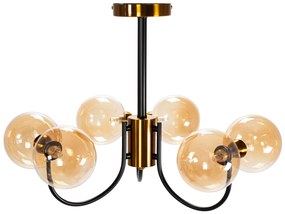 Lampa Sufitowa Wisząca Szklana APP1120-6CP  Złota