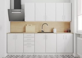 Szafka kuchenna wisząca Esvet III górna 80 cm, dwudrzwiowa z dwiema półkami w kolorze białym