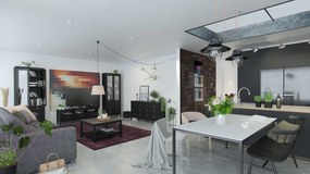 Kwadratowy stolik kawowy z półką Madrid czarny mat