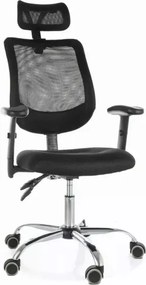 Czarny fotel biurowy FLEXISEAT Q-118RC