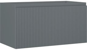 Mexen Rivel szafka łazienkowa podumywalkowa 90 cm, 1 szuflada, ryflowana , szara mat - 91A20-09047-1-BF66