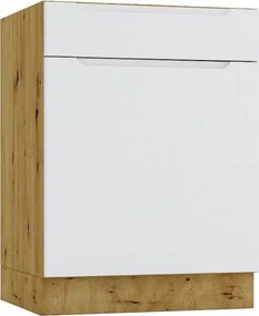 Szafka dolna z szufladą 60 cm dąb artisan + szary A6-K35