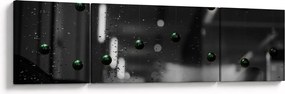 Abstrakcyjny obraz - zielone kulki (170x50 cm)