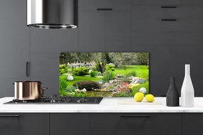 Szkło do Kuchni na Ścianę Kwitnący Ogród Marzeń