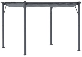 Outsunny Pergola 3 x 3 m - pergola zadaszenie ogrodowe przesuwna aluminium 300 x 300 cm szara brązowa | Aosom PL