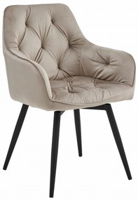 Obrotowe krzesło do jadalni JORK360 VELVET, beżowe