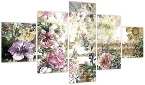 Obraz - Designerskie kwiaty (125x70 cm)
