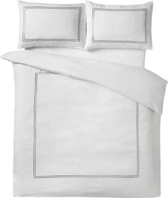 Biała satynowa pościel jednoosobowa 135x200 cm So Soft Mono Satin Stitch – Catherine Lansfield