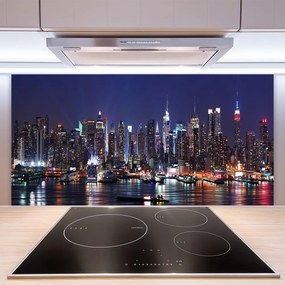 Panel Szklany do Kuchni Architektura Nowoczesnego Miasta