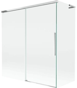 Mexen Rox L parawan nawannowy 2-skrzydłowy rozsuwany 150 + 70 x 150 cm, transparent, chrom - 8C9L-150-070-01-00