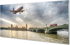 Szklany Panel Samolot w Białych Chmurach