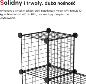 HOMCOM Półka na Buty Modułowa 9 Sześcianów Stal Czarny 35x35x35cm na Sześcian | Aosom PL
