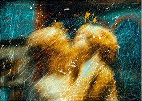 Obraz na szkle - Całujące się anioły (70x50 cm)