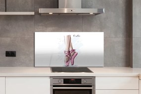 Panel szklany do Kuchni Różowe Pointy Baletowe